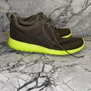Nike Men's 11.5 Roshe One Shoes Bamboo Turf Green Deep Volt 511881-307 Sneakers